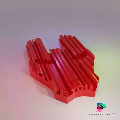 3D Word Shape - Love You 3000