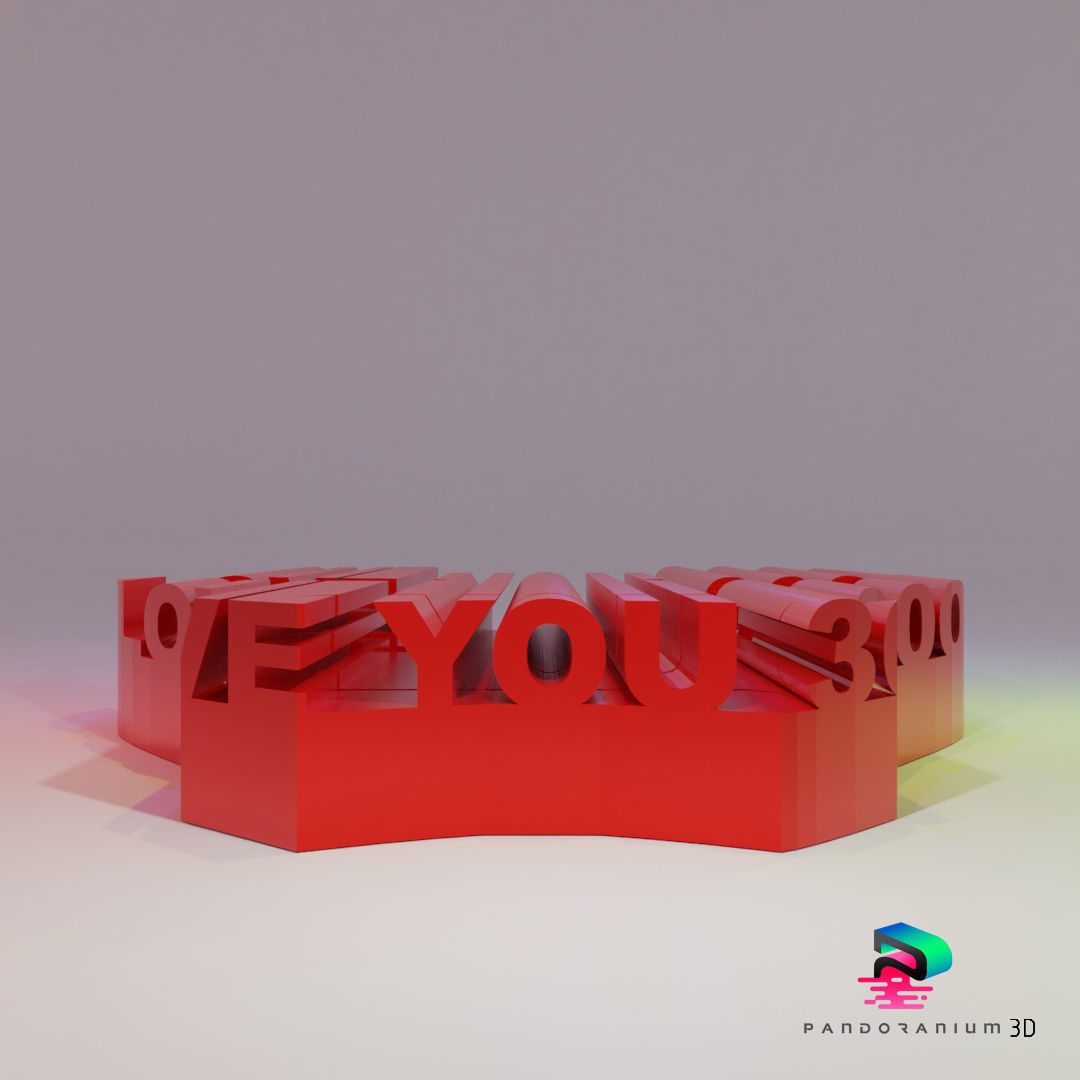 3D Word Shape - Love You 3000 3D print model_2