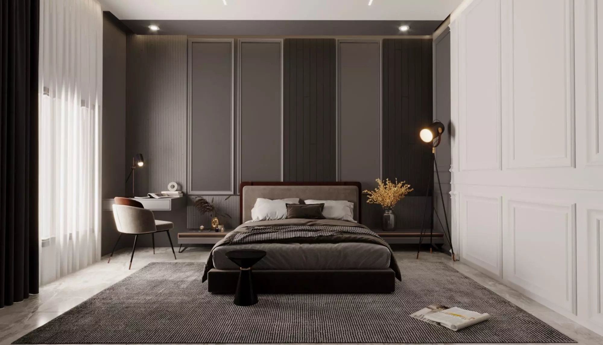 Bedroom design interior scene 3D model 3D model