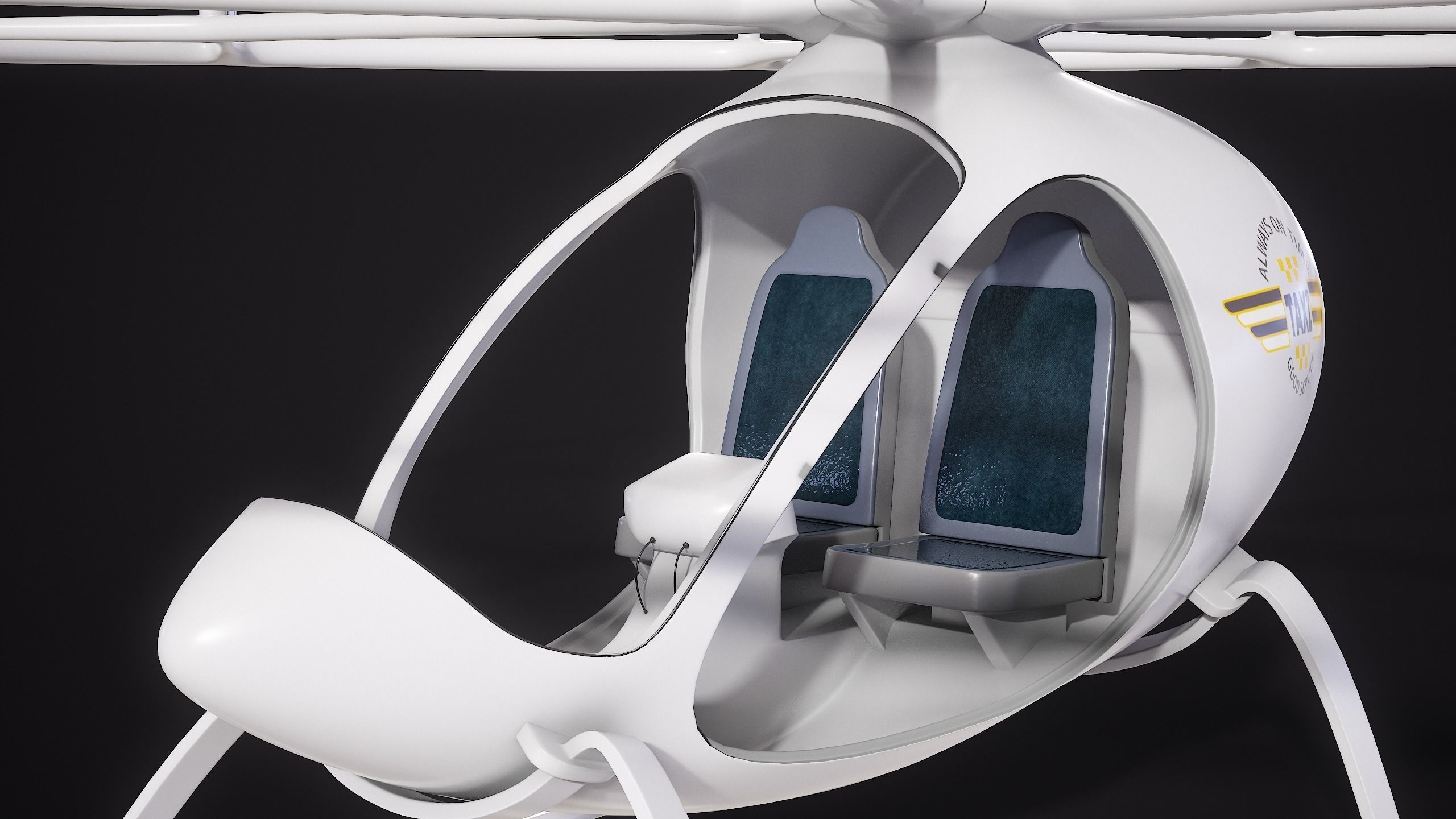 Flying Taxi Dubai PBR Low-poly 3D model_15