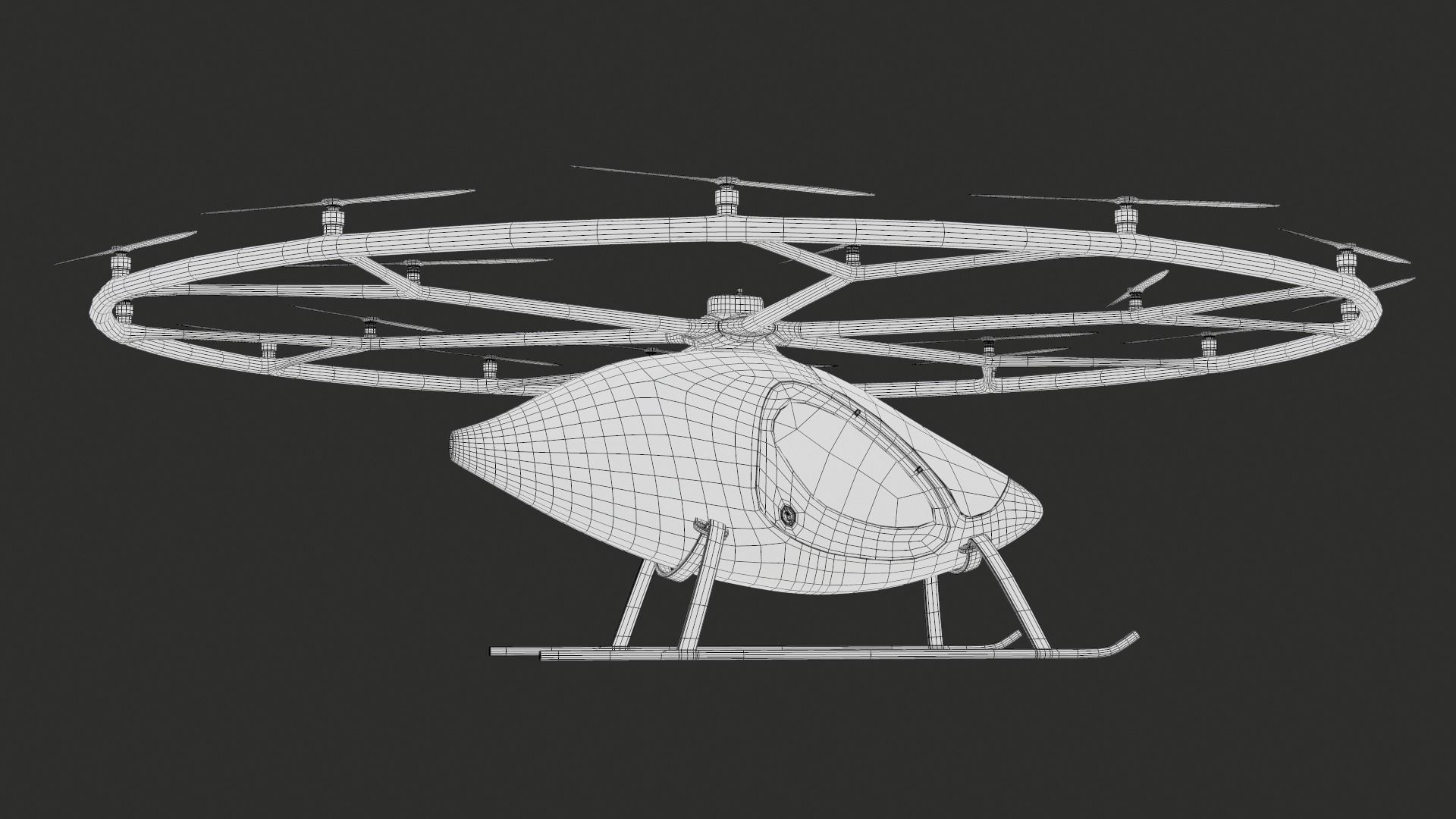 Flying Taxi Dubai PBR Low-poly 3D model_34