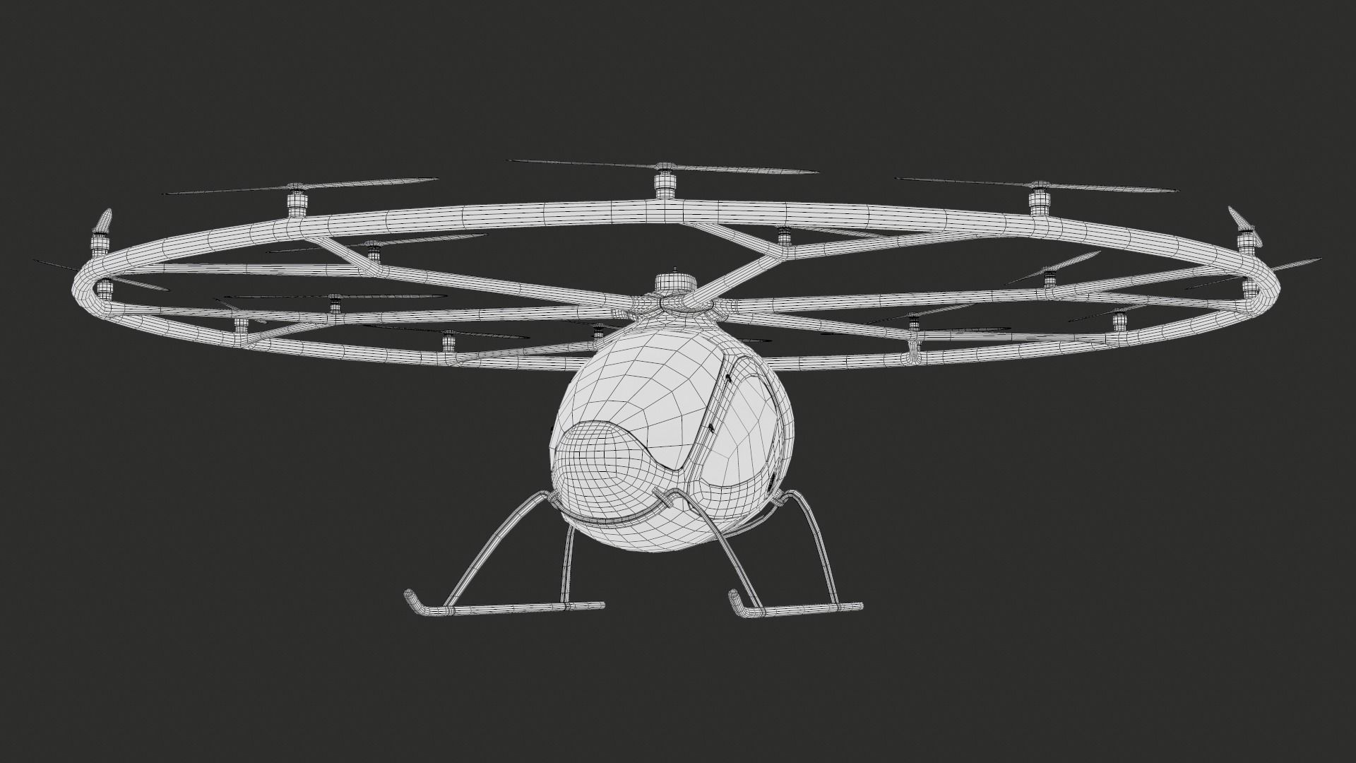 Flying Taxi Dubai PBR Low-poly 3D model_29