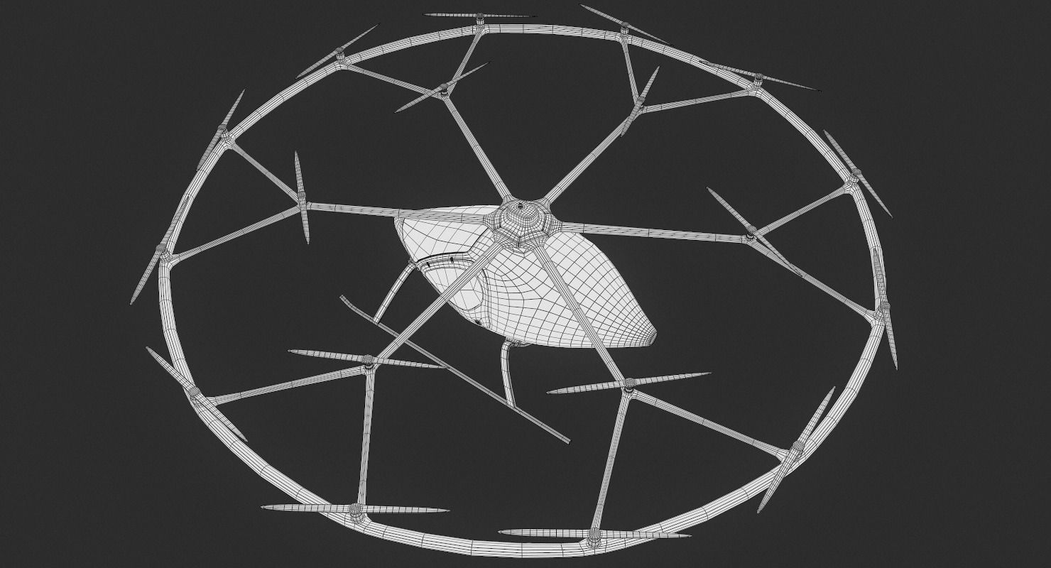 Flying Taxi Dubai PBR Low-poly 3D model_43