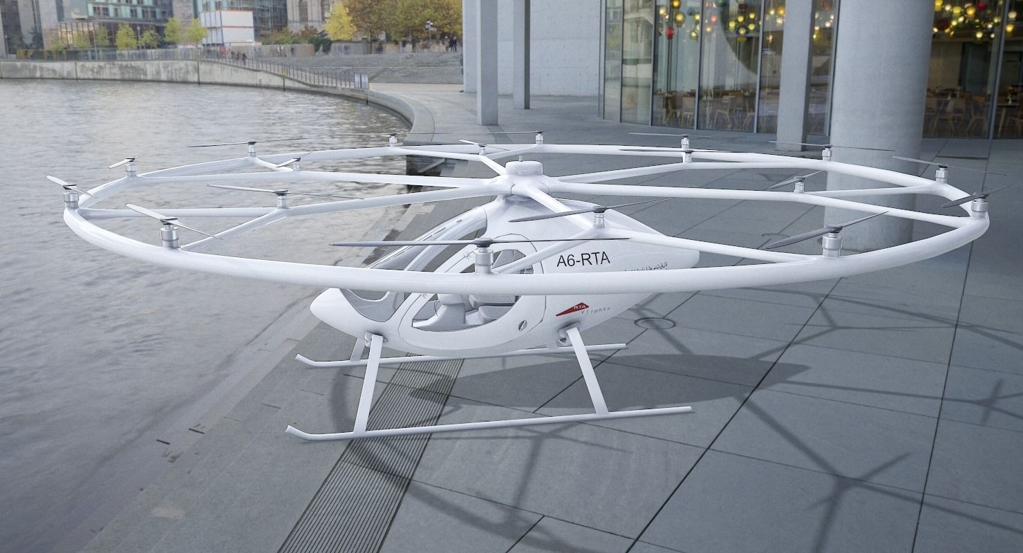 Flying Taxi Dubai PBR Low-poly 3D model_23