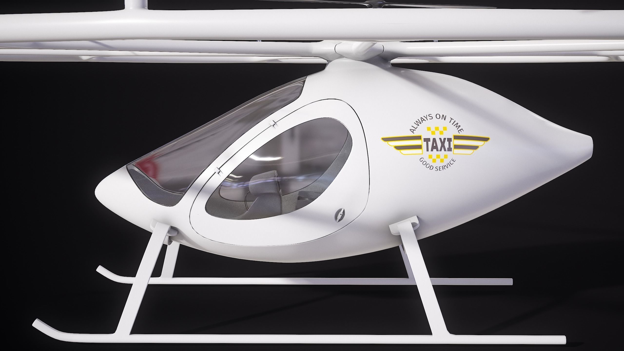 Flying Taxi Dubai PBR Low-poly 3D model_13