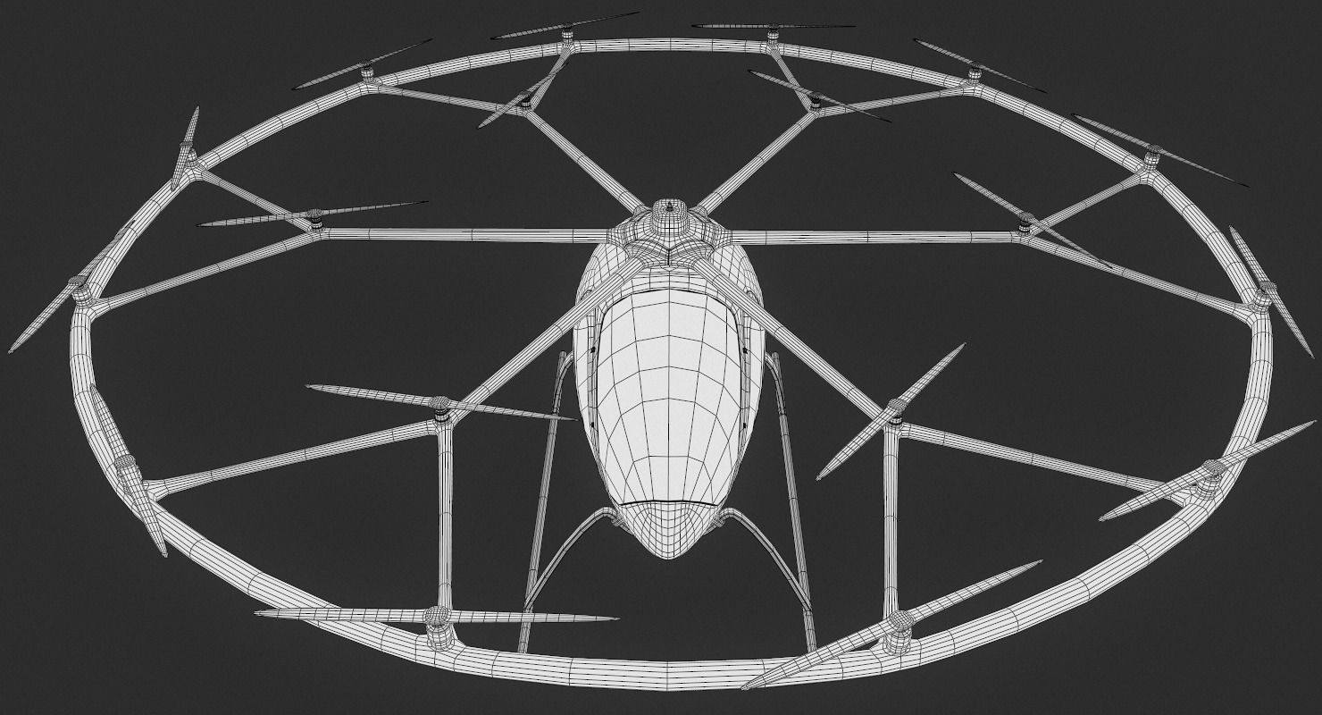 Flying Taxi Dubai PBR Low-poly 3D model_44