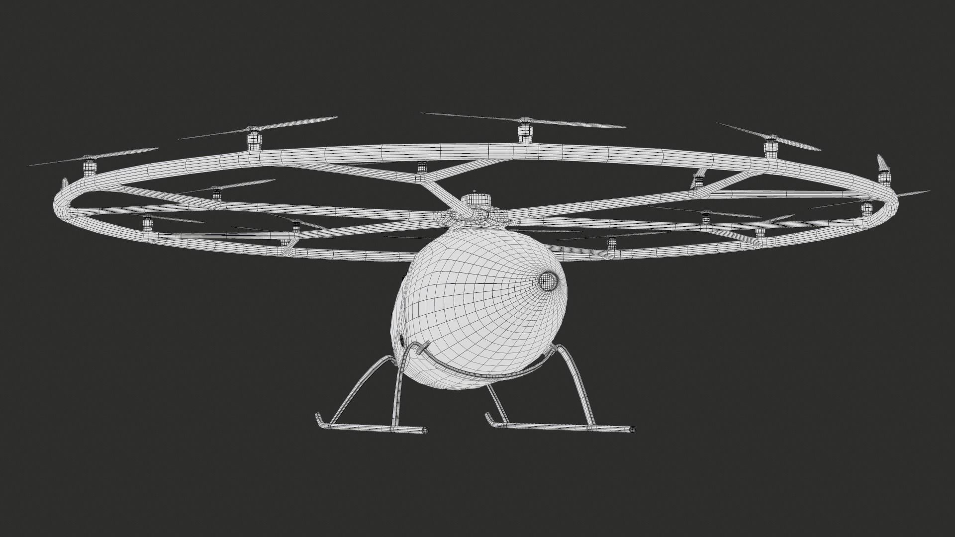 Flying Taxi Dubai PBR Low-poly 3D model_38