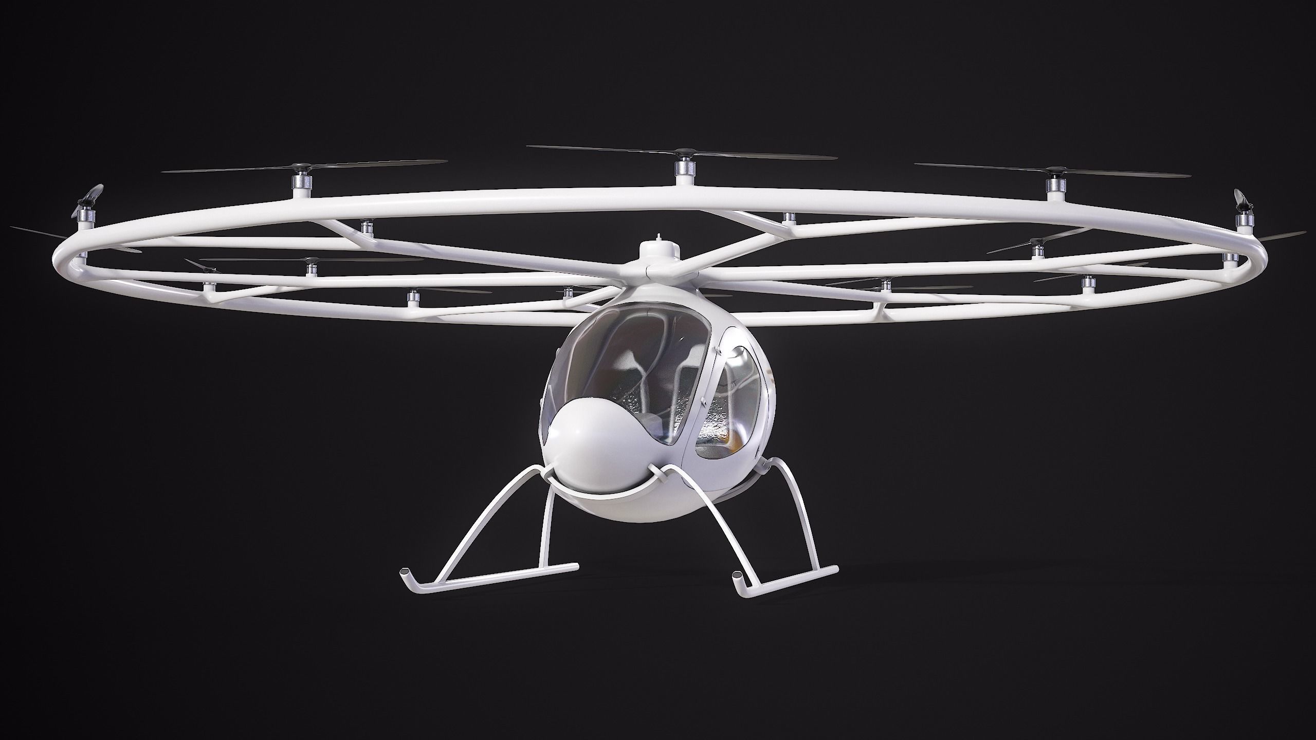 Flying Taxi Dubai PBR Low-poly 3D model_3