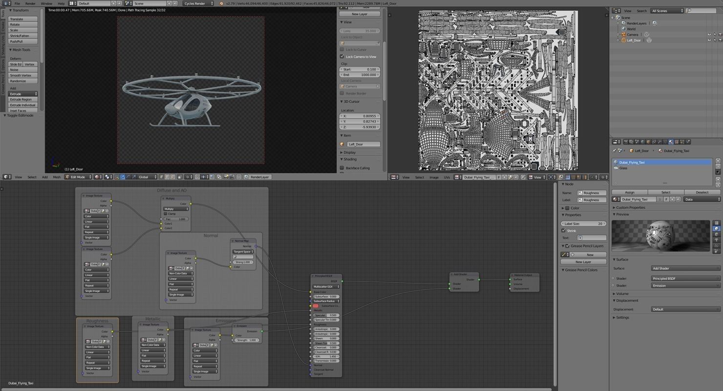 Flying Taxi Dubai PBR Low-poly 3D model_27