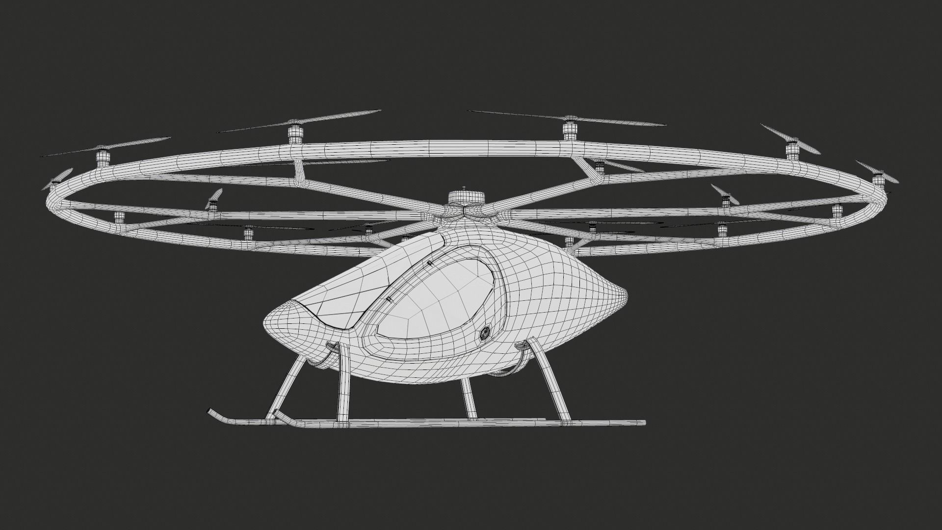 Flying Taxi Dubai PBR Low-poly 3D model_42