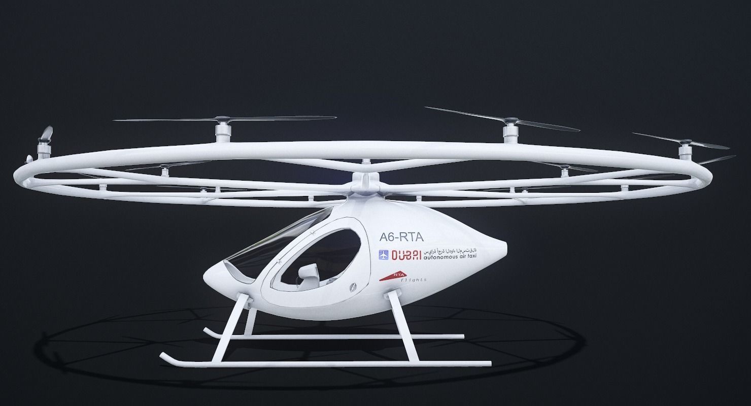 Flying Taxi Dubai PBR Low-poly 3D model_18