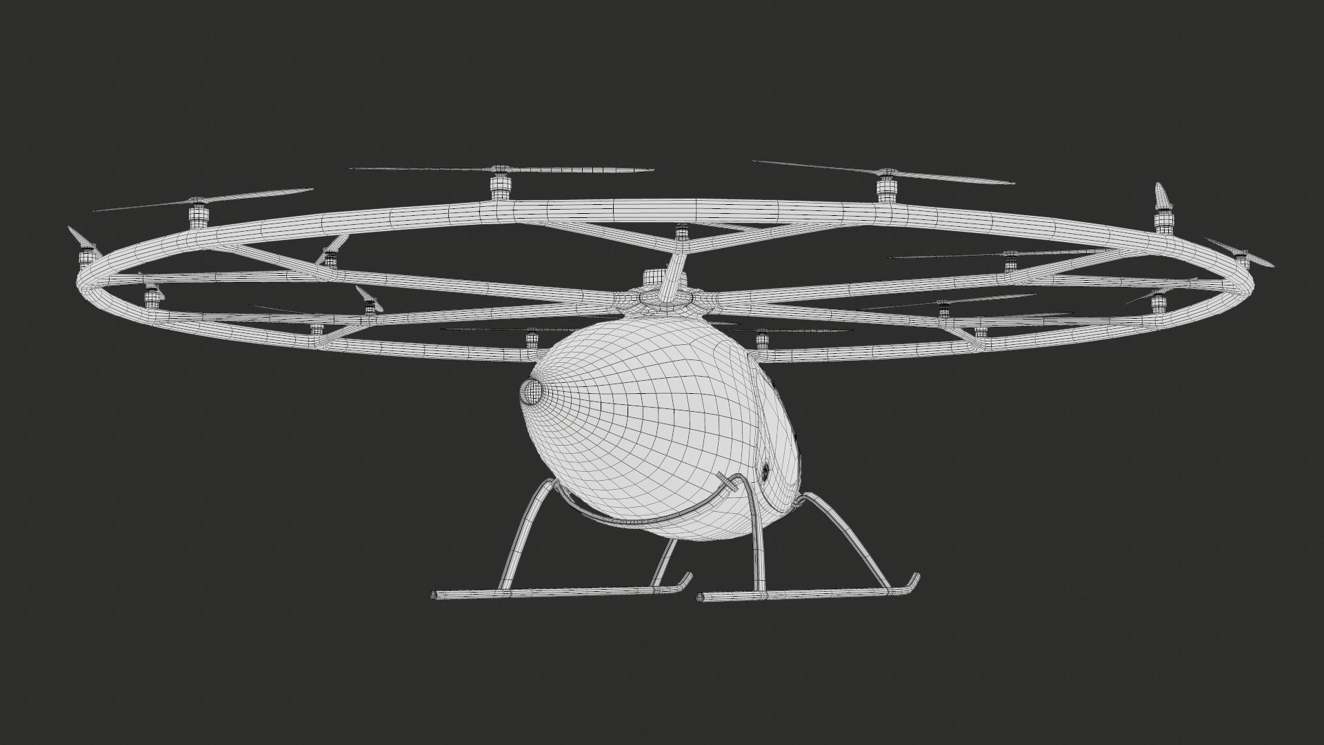 Flying Taxi Dubai PBR Low-poly 3D model_36