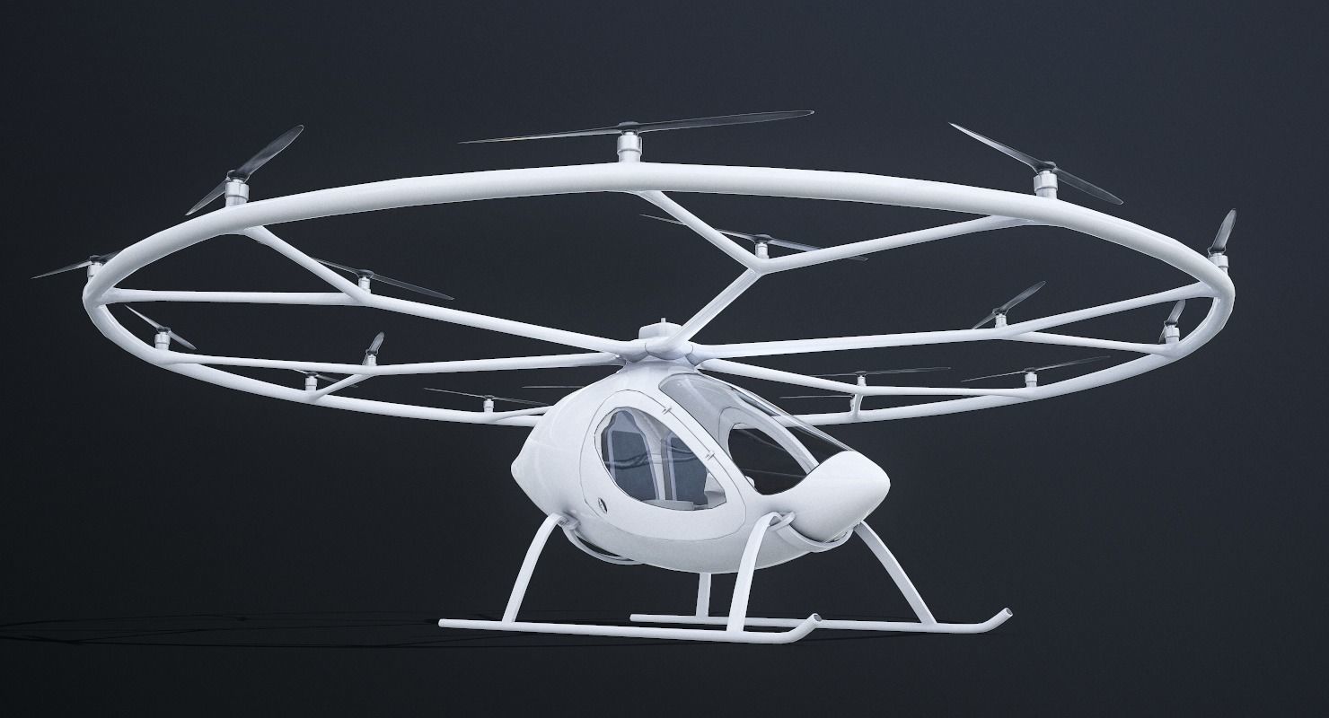 Flying Taxi Dubai PBR Low-poly 3D model_19