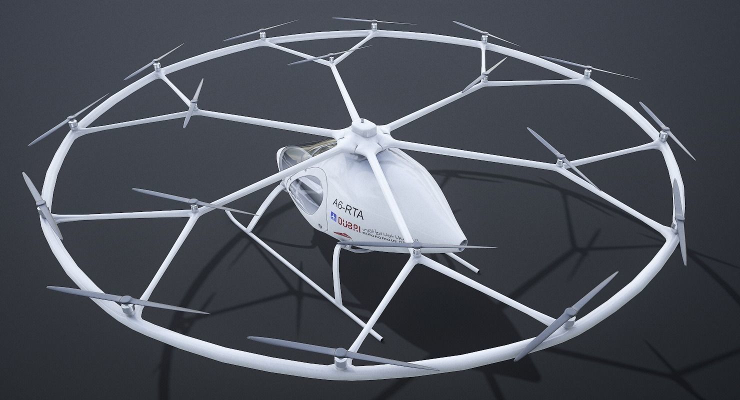 Flying Taxi Dubai PBR Low-poly 3D model_21