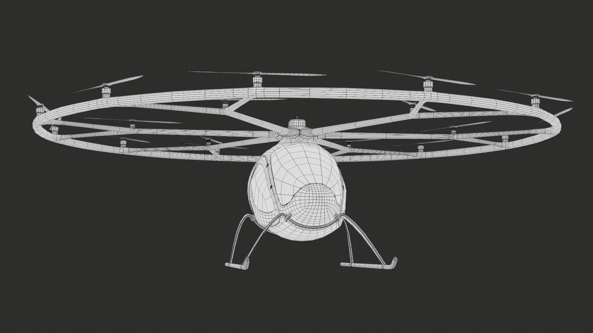 Flying Taxi Dubai PBR Low-poly 3D model_30