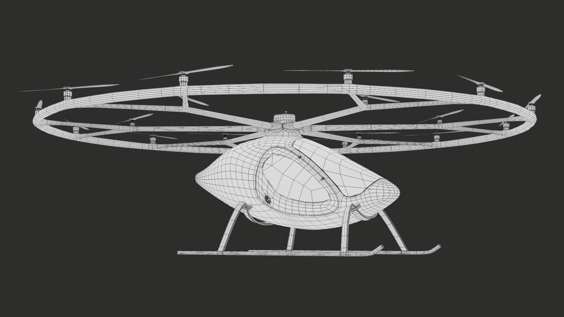 Flying Taxi Dubai PBR Low-poly 3D model_32