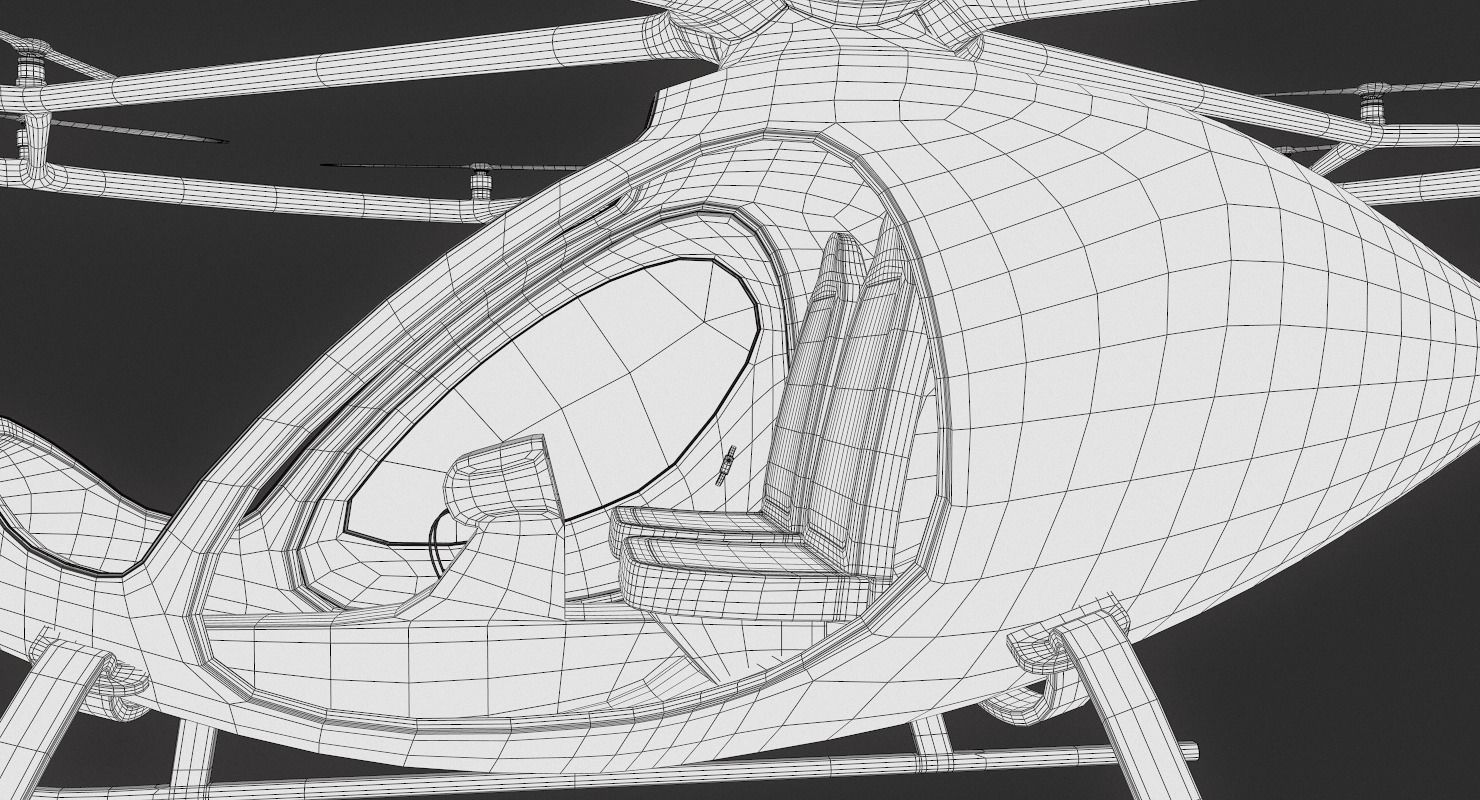 Flying Taxi Dubai PBR Low-poly 3D model_45