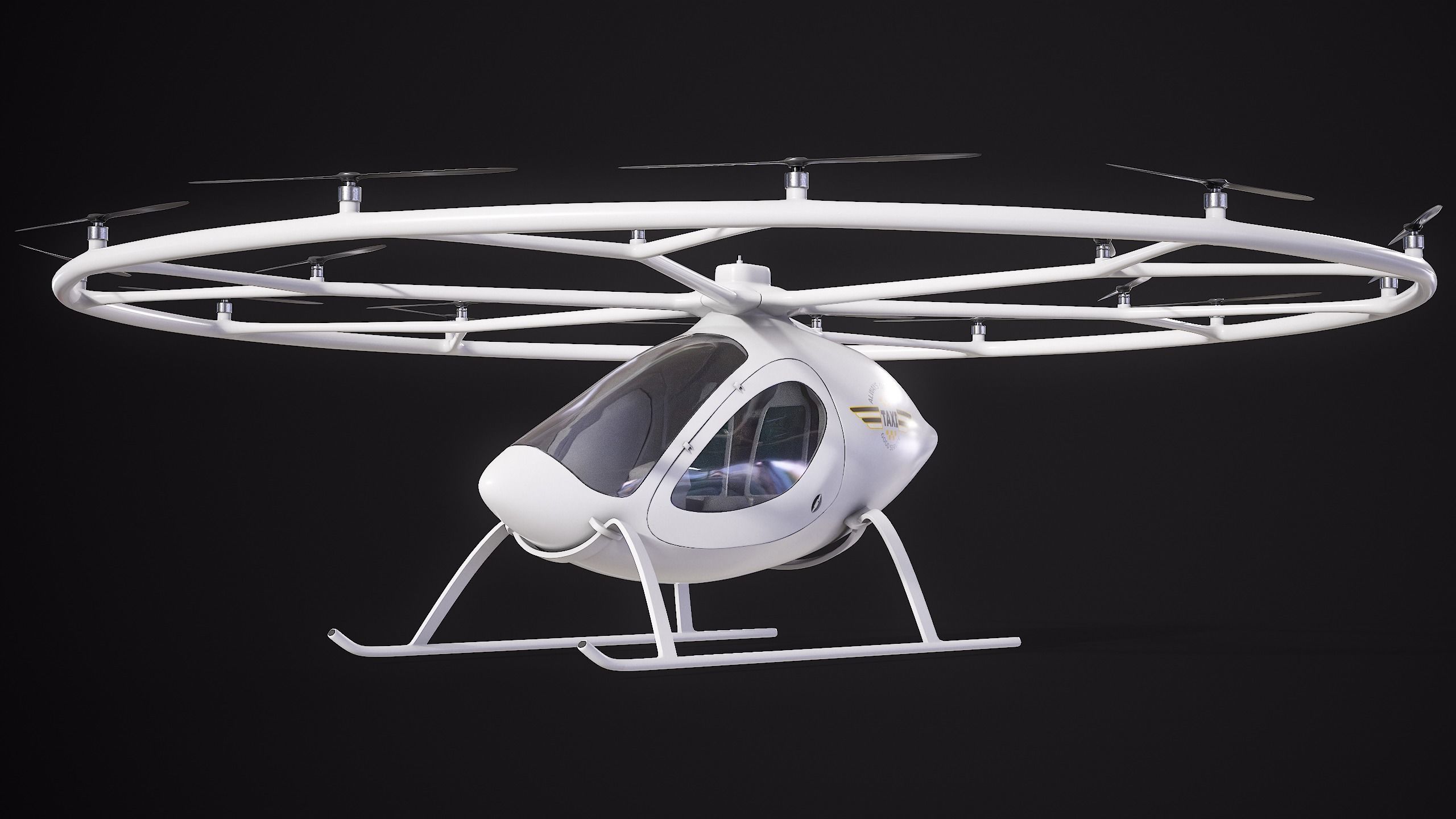 Flying Taxi Dubai PBR Low-poly 3D model_2