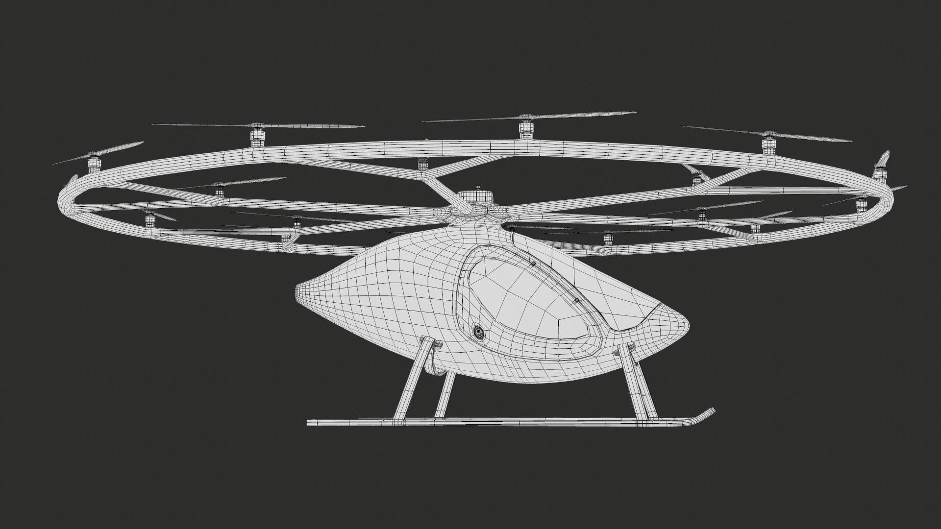 Flying Taxi Dubai PBR Low-poly 3D model_33