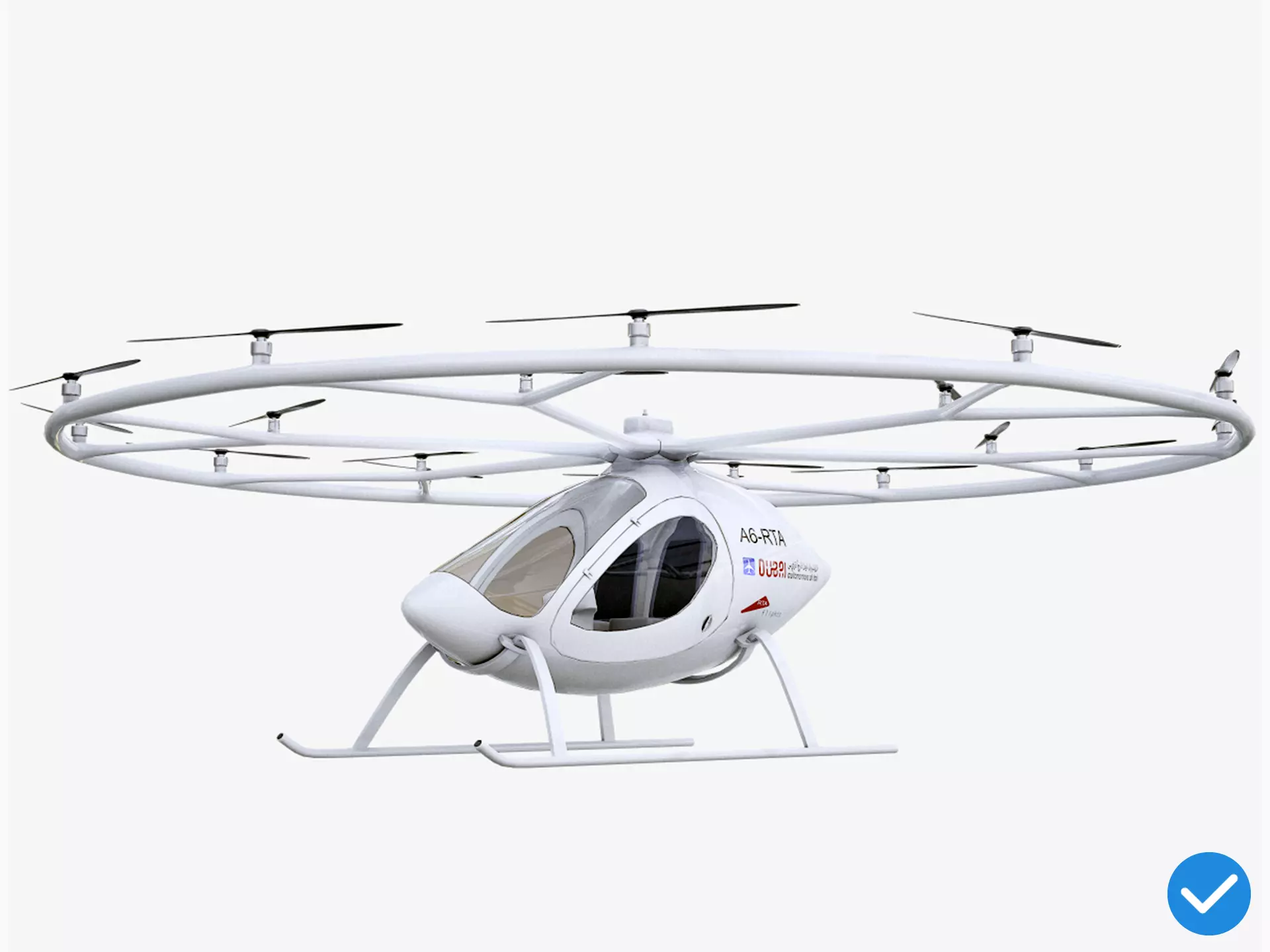Flying Taxi Dubai PBR Low-poly 3D model_0