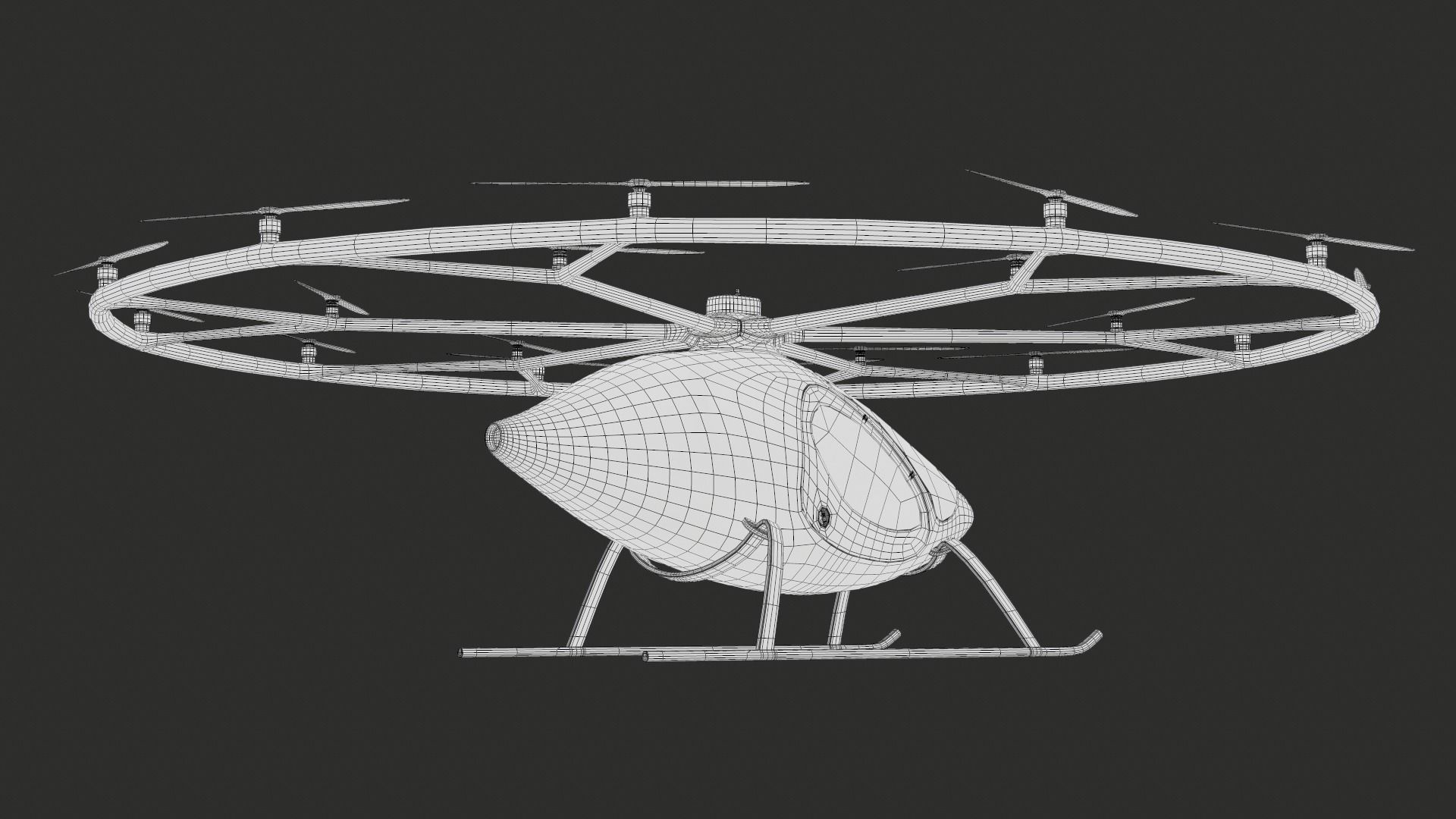 Flying Taxi Dubai PBR Low-poly 3D model_35