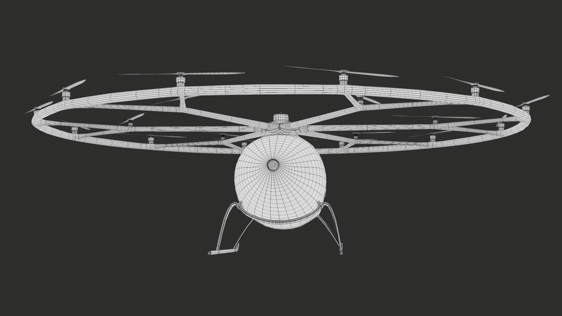 Flying Taxi Dubai PBR Low-poly 3D model_37