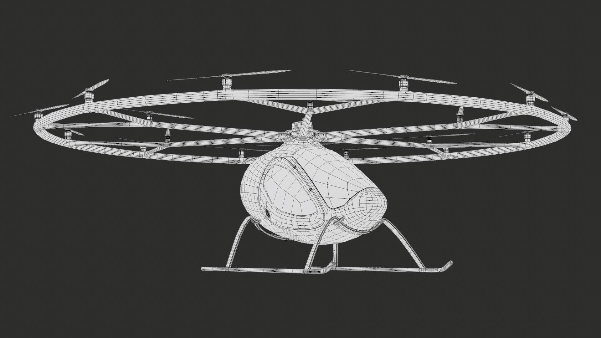 Flying Taxi Dubai PBR Low-poly 3D model_31