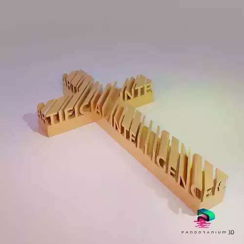 3D WORD SHAPE - FUNNY CROSS ARTIFICIAL INTELLIGENCE