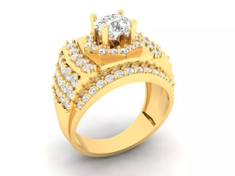 Luxury Multi Layer Diamond Ring for Men 583 3D print model_0