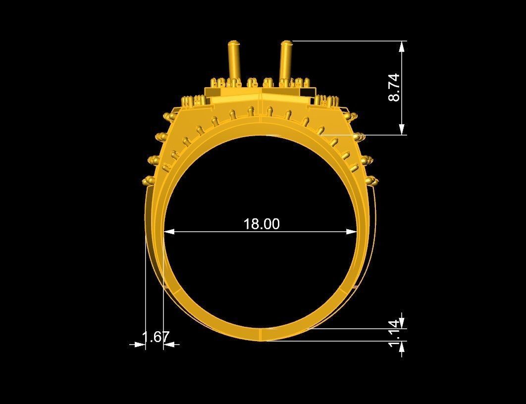 Luxury Multi Layer Diamond Ring for Men 583 3D print model_7