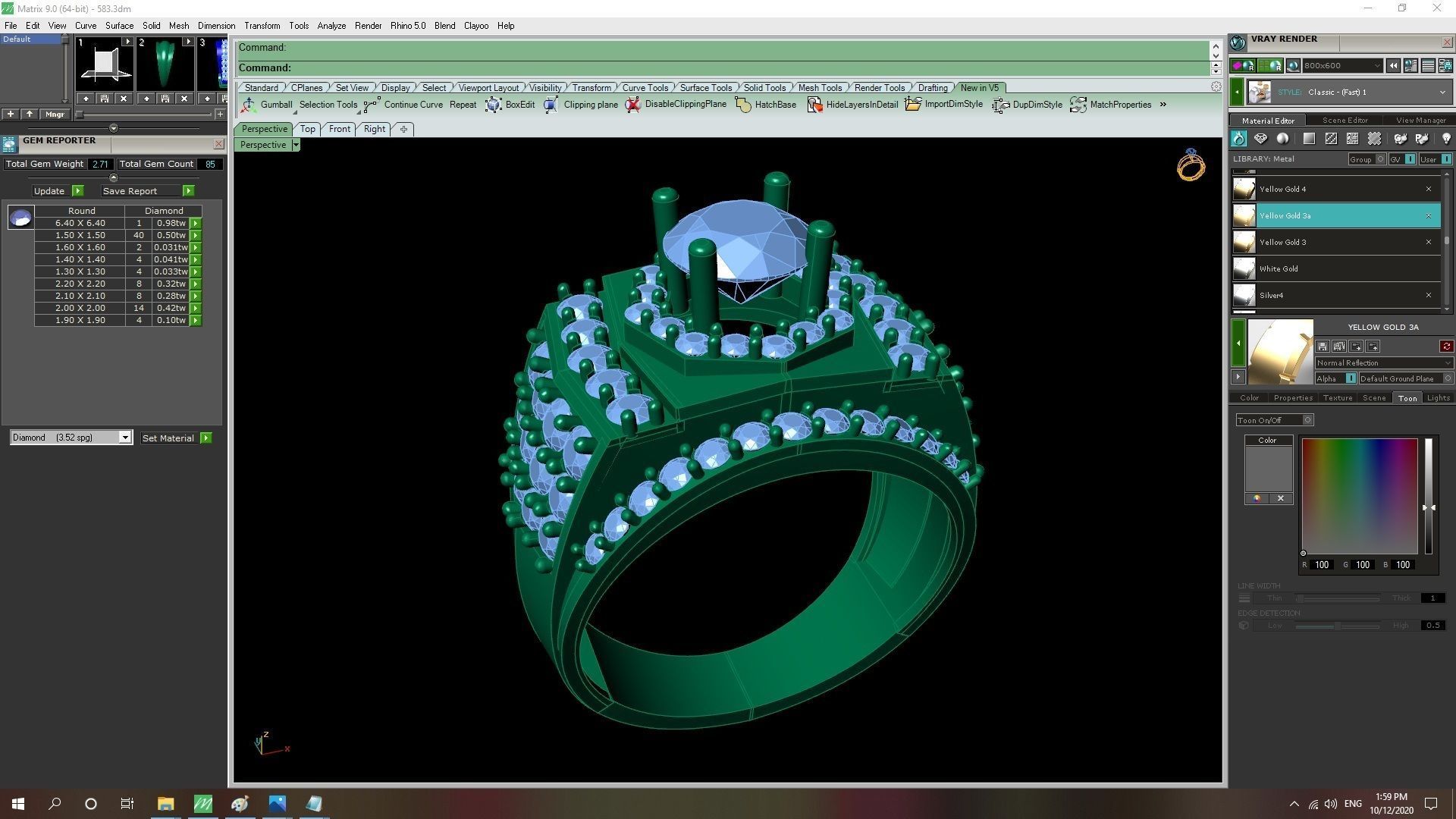 Luxury Multi Layer Diamond Ring for Men 583 3D print model_5