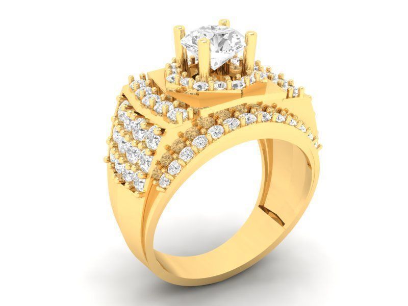 Luxury Multi Layer Diamond Ring for Men 583 3D print model_2