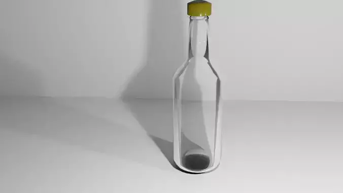 Realistic glass bottle prop with movement animation 