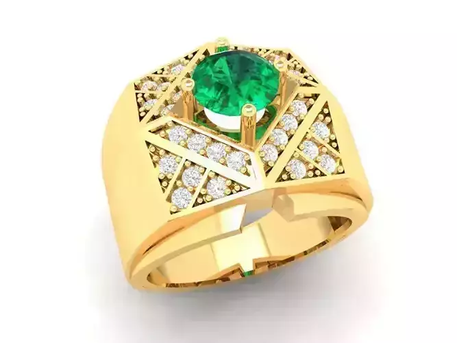 Luxury Gemstone Pyramid Ring for Men 584