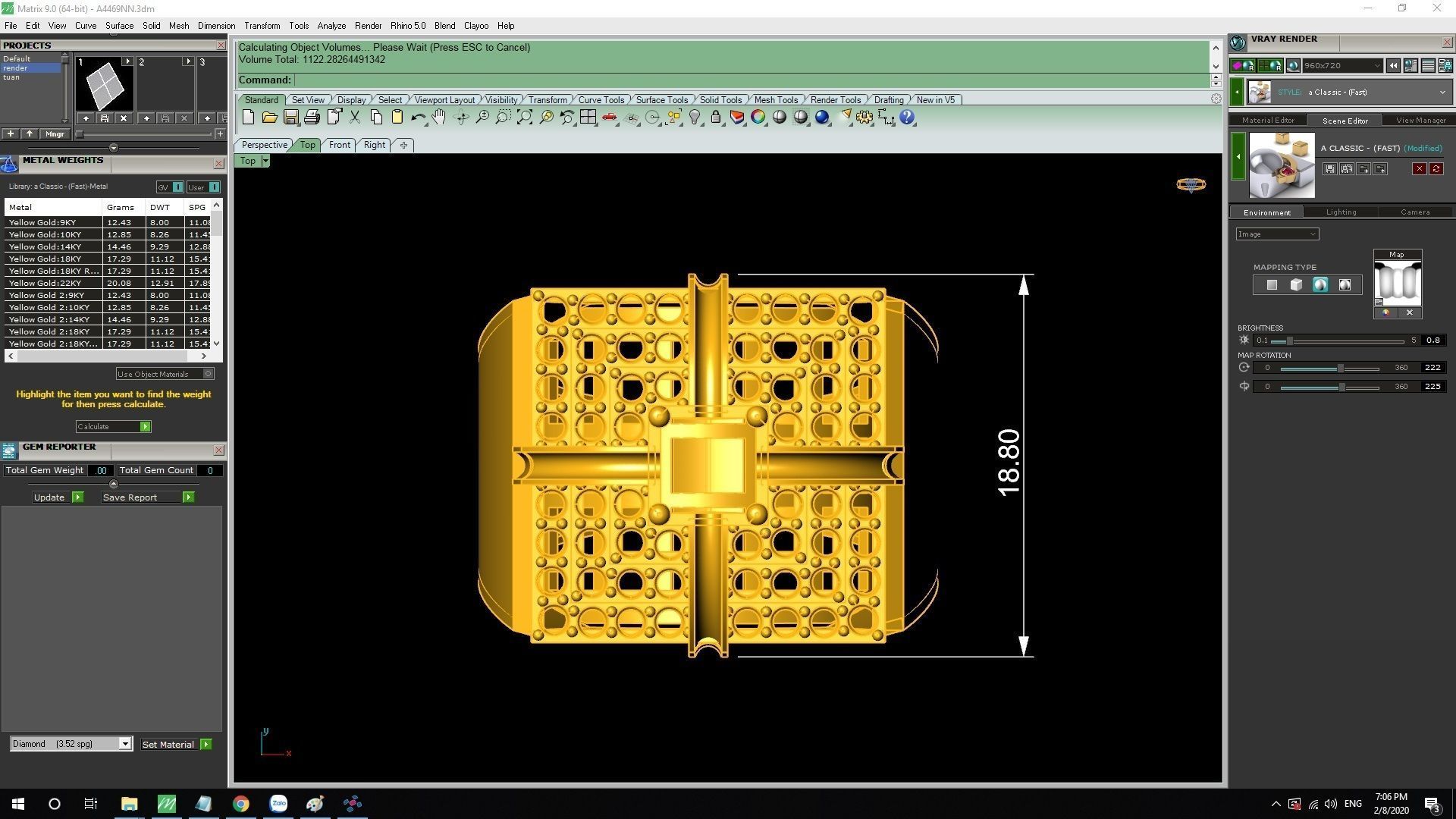 Luxury Square Diamond Men Ring 3D Model 585 3D print model_5