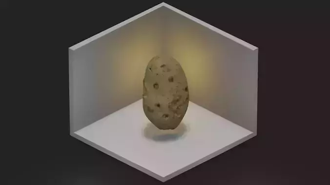 potato in box Low-poly 3D model