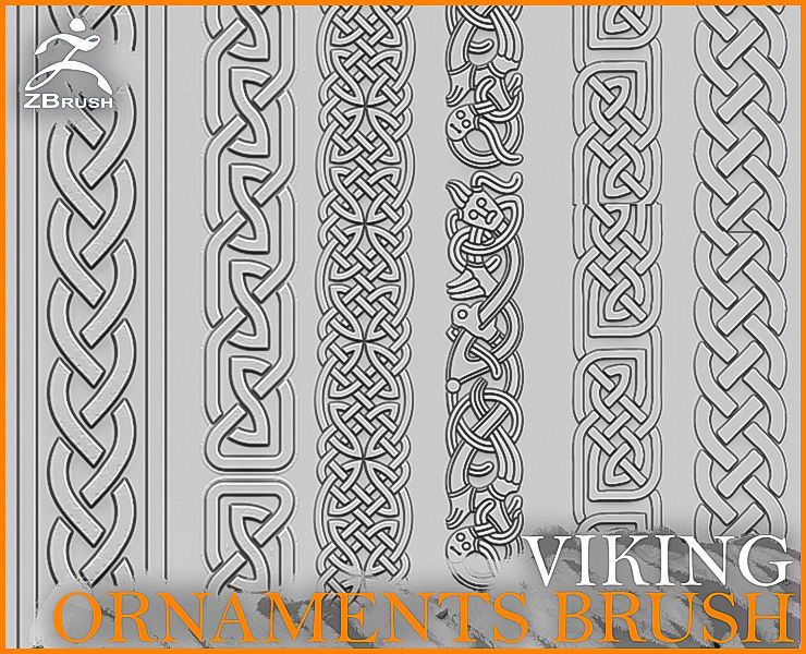 Viking Ornaments Brush for ZBrush  3D model_0