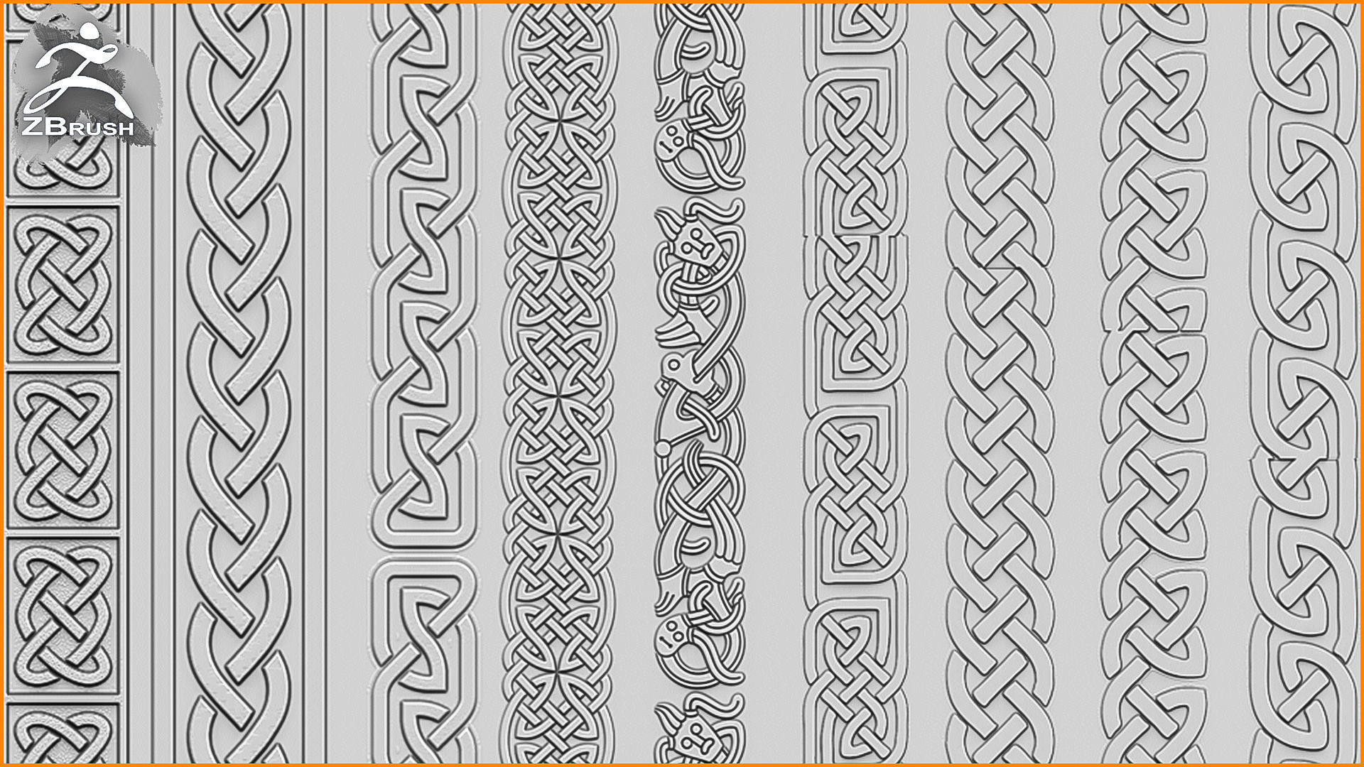 Viking Ornaments Brush for ZBrush  3D model_2