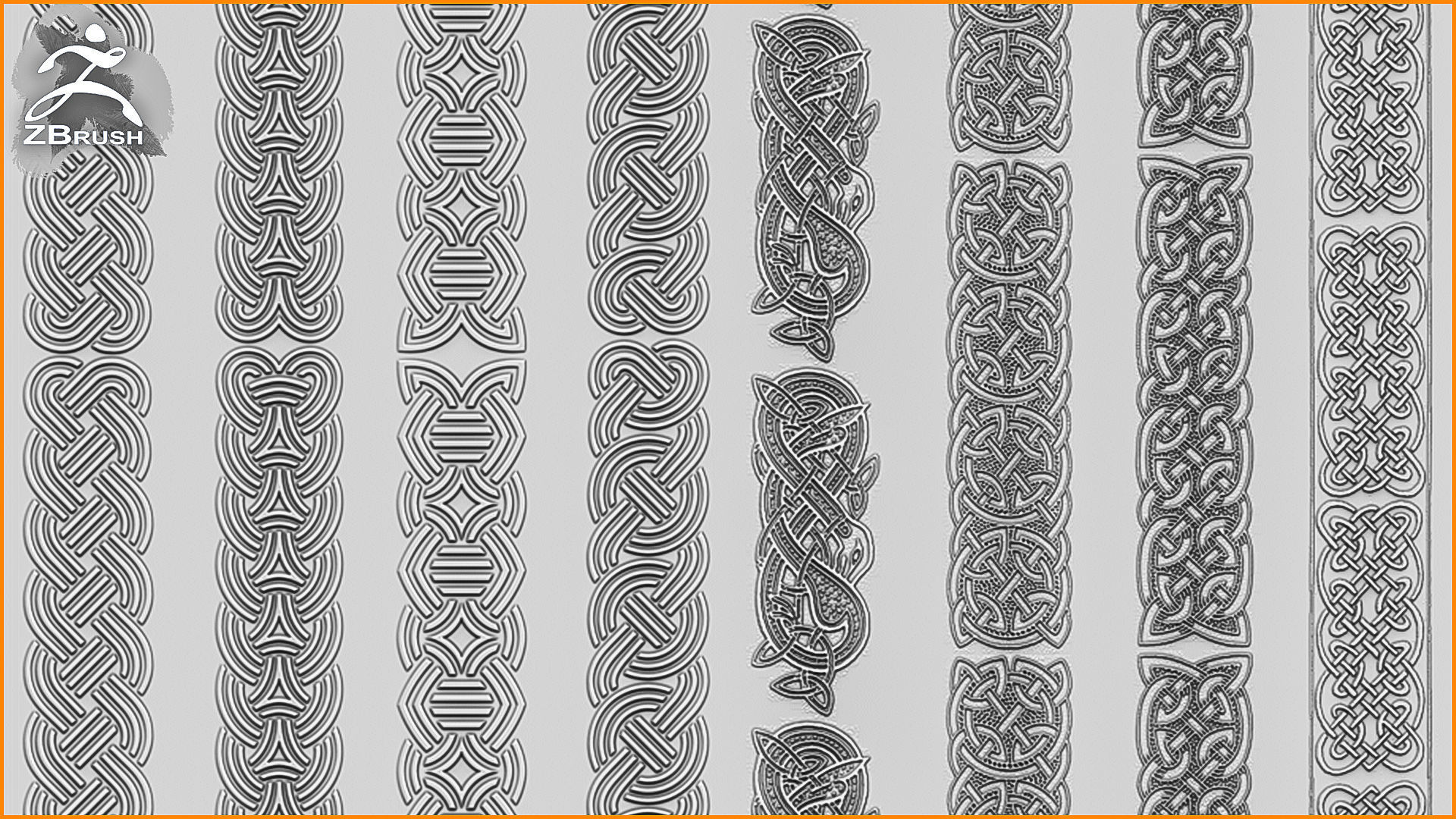 Viking Ornaments Brush for ZBrush  3D model_3