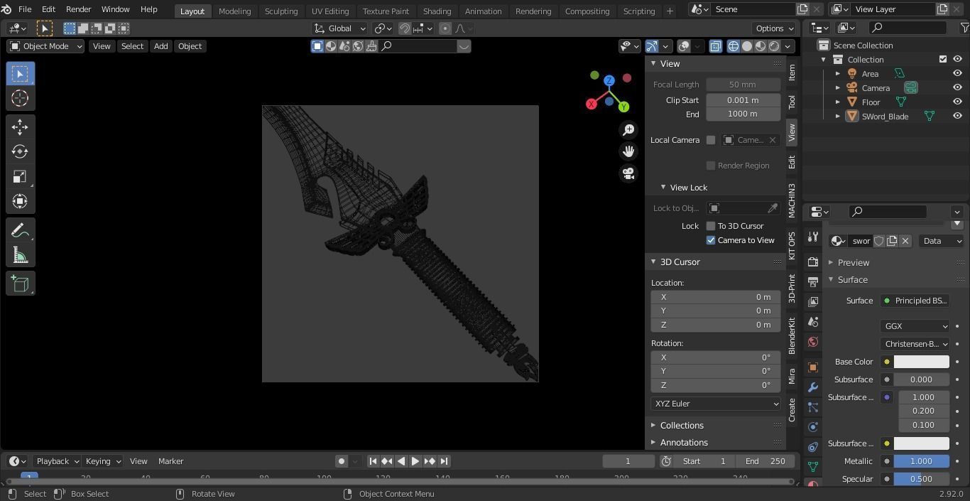 King Sword 3D model_3