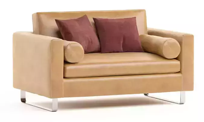 Covert sofa with bolster Cushions 3D model