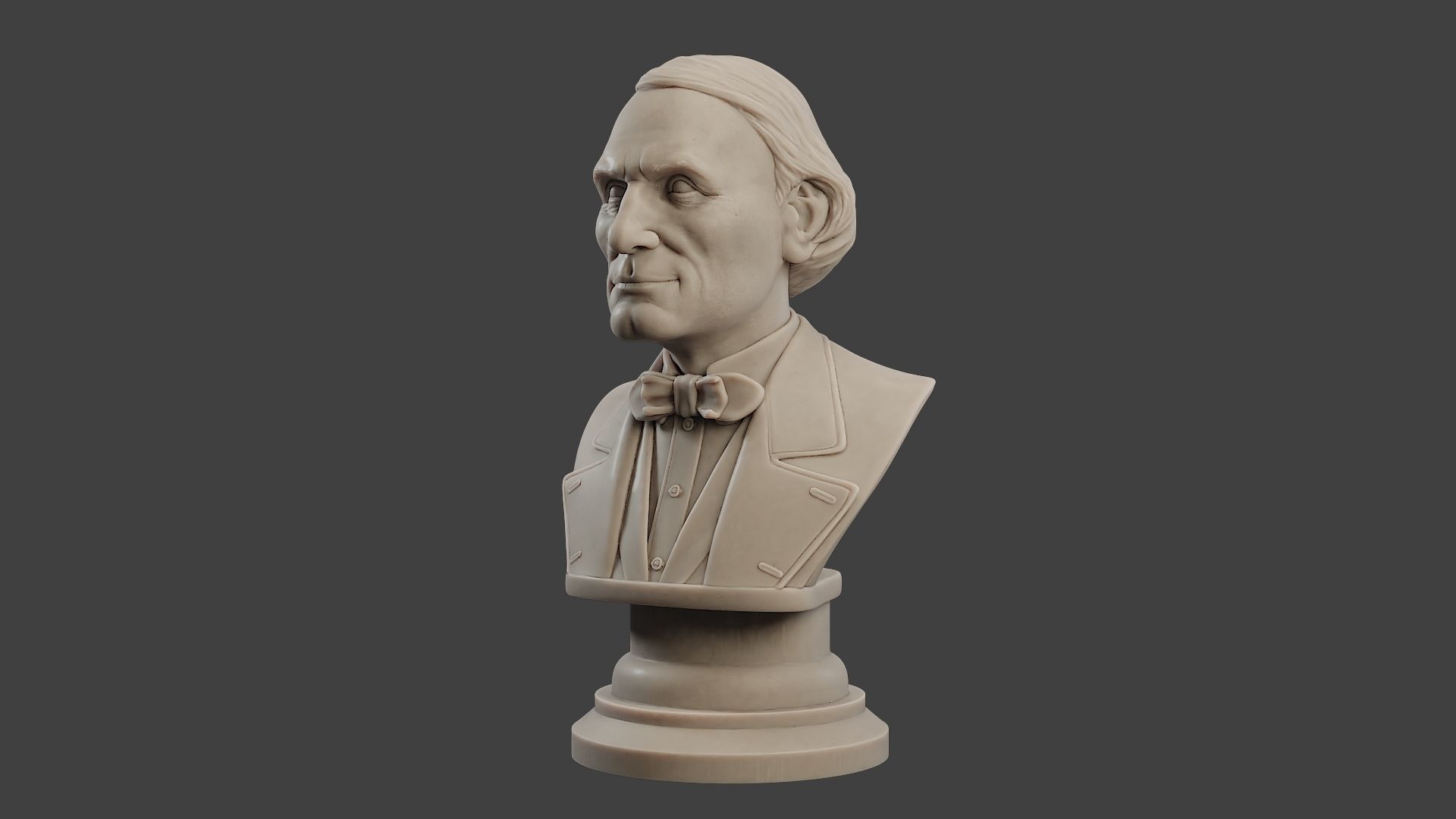 Jean Eugene Robert Houdin Bust 3D print model_2