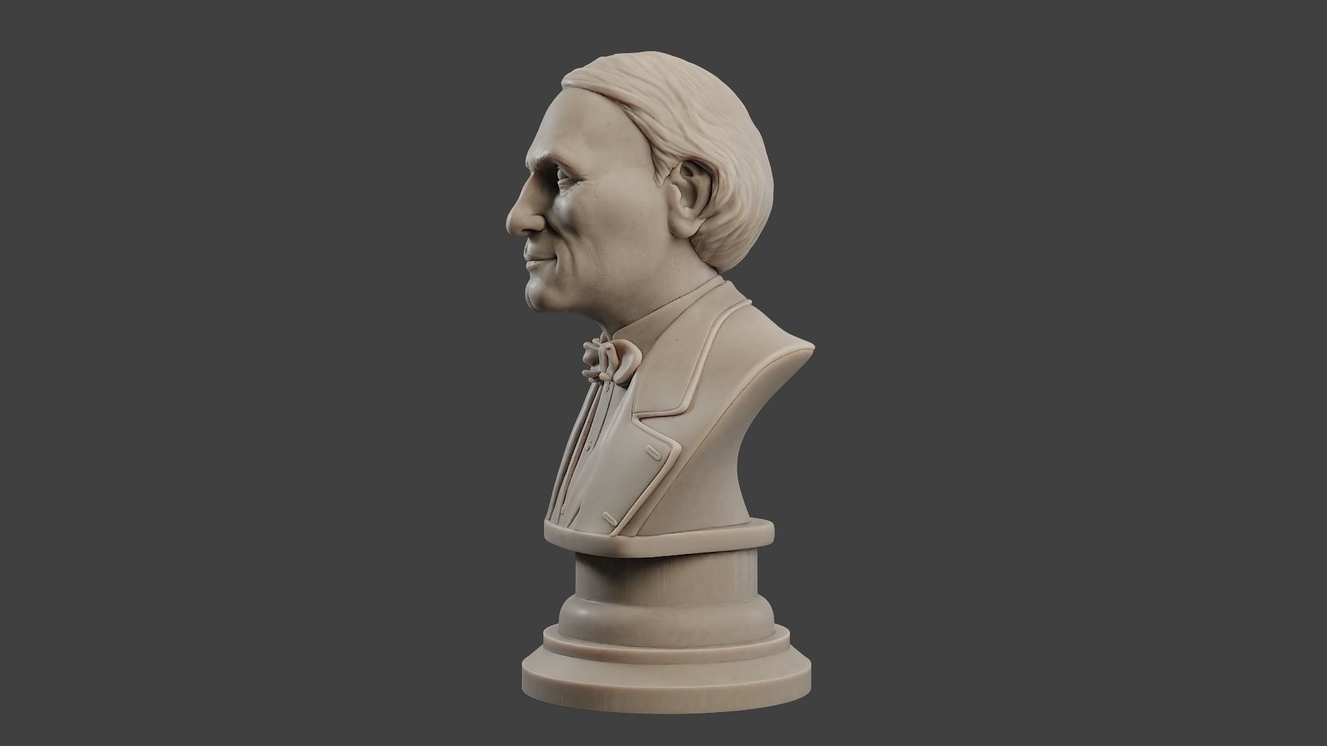 Jean Eugene Robert Houdin Bust 3D print model_3