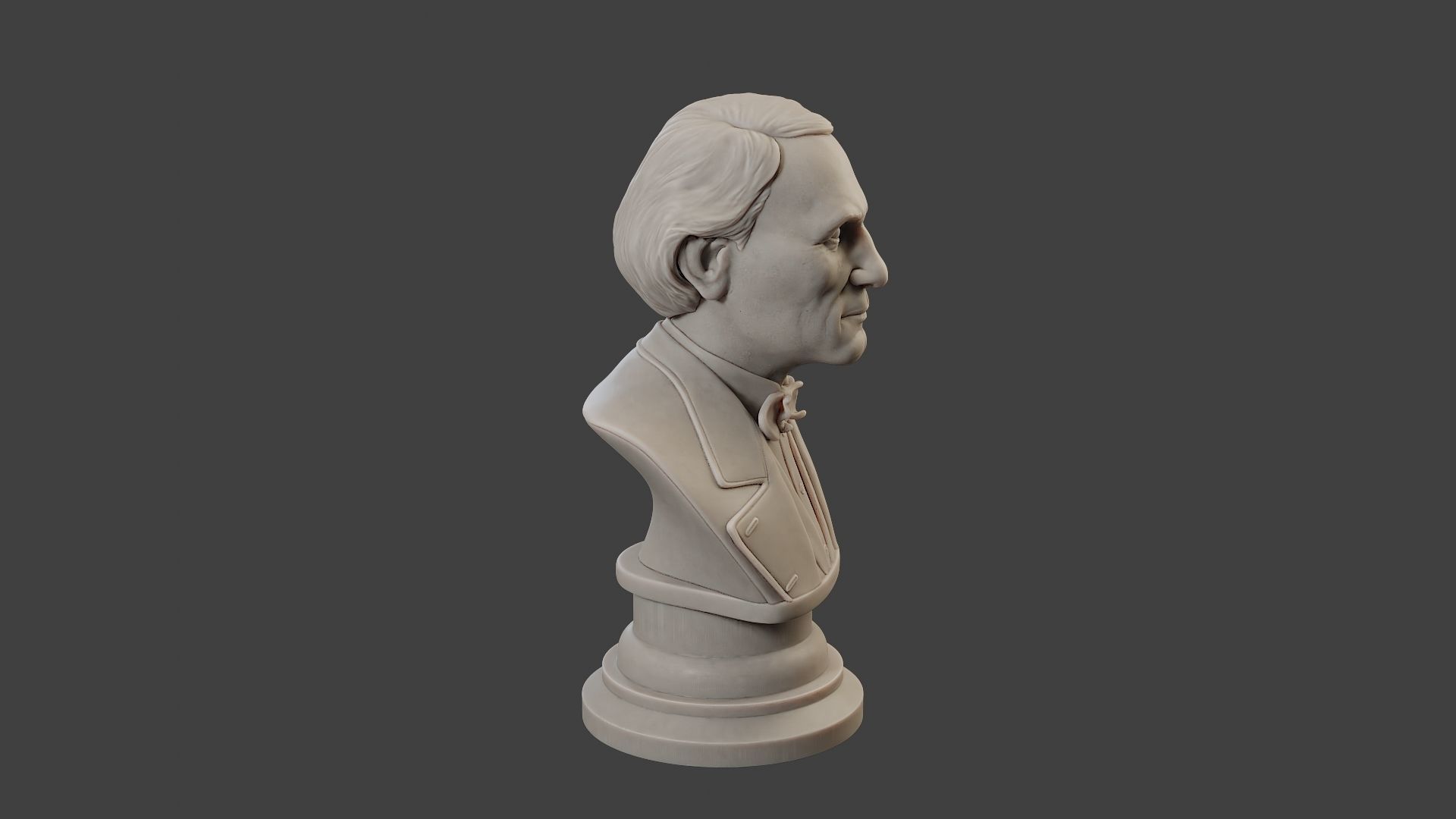 Jean Eugene Robert Houdin Bust 3D print model_30