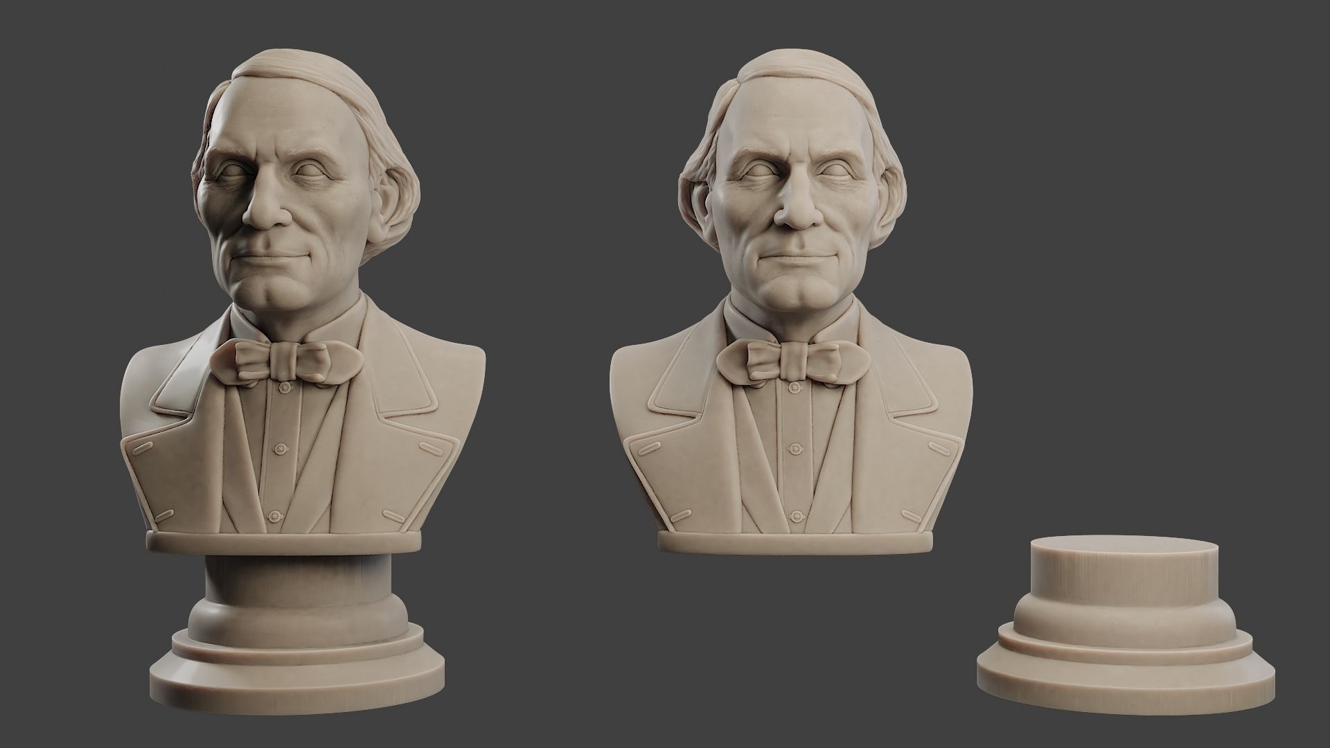 Jean Eugene Robert Houdin Bust 3D print model_1