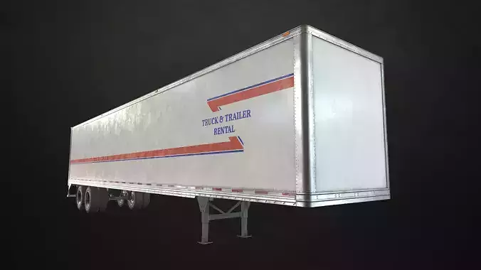 Dry Van Trailer Low-poly 3D model