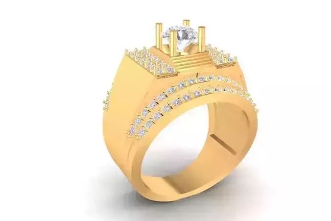Luxury Square Halo Diamond Ring for Men 589