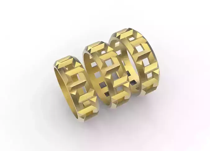 rings three gold plated