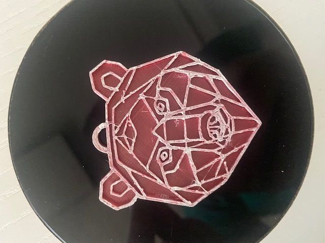 llavero con la cabeza de un oso estilo geometrico  3D model_1