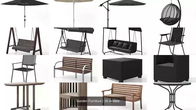 Garden Furniture 3D Model Collection